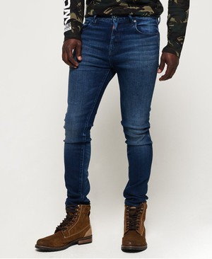 Superdry Slim Tyler Comfort Férfi Farmer Kék | HVLDM9673